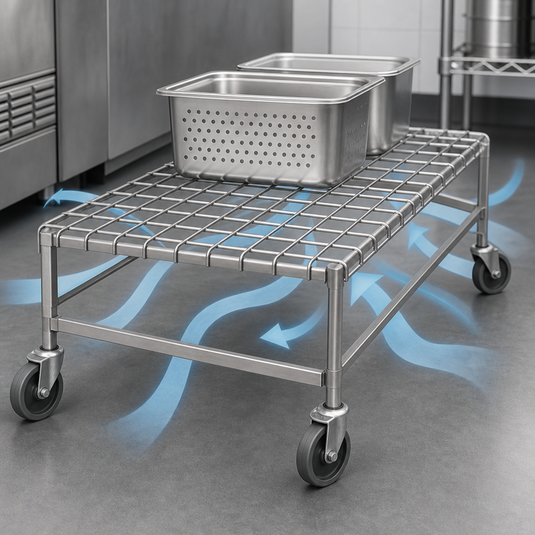 Product image #3 for Eagle Group MDR1860-C Mobile Chrome Wire Dunnage Rack, 60 x 18 x 14 Inches, 800 lb Capacity