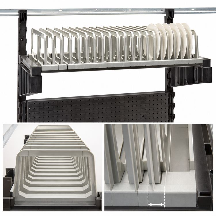 Product image #3 for Cambro Camshelving Elevation Series 18" x 36" Wall-Mounted Plate Drying Rack Add-On Kit