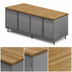 Thumbnail image #3 for BK Resources Hard Maple Top Chef Table with Stainless Steel Cabinet Base and Hinged Doors, 96 x 36 x 34-3/4 Inches