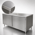 Thumbnail image #3 for BK Resources 84 x 36 Inch Stainless Steel Chef Table Cabinet Base with Hinged Doors