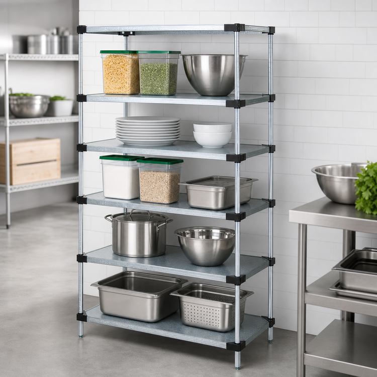 Product image #3 for Quantum Solid Shelving Starter Kit, 24-Inch W x 21-Inch D x 54-Inch H, 5 Shelves