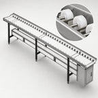 Thumbnail image #3 for Dinex DXIESSW16 Tray Make-Up Skate Wheel Conveyor, 16 ft, 2-Inch Nylon Wheels, Stainless Steel, Non-Powered