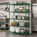 Thumbnail image #3 for Steel Works Stainless Heavy-Duty 5-Tier Wire Shelving Unit, 21 x 30 Inch, Green Epoxy-Coated