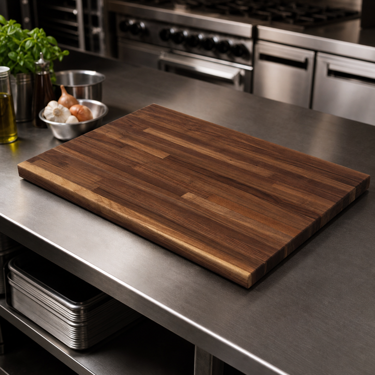 Product image #3 for John Boos Boos Block Blended Rails Edge-Grain American Black Walnut Kitchen Countertop, 36 in. W x 25 in. D x 1-1/2 in. Thick, Oil Finish