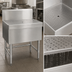Thumbnail image #3 for Eagle Group Spec-Bar 36-Inch x 24-Inch Freestanding Stainless Steel Workboard with 8-Inch Backsplash, Perforated Insert and Drain