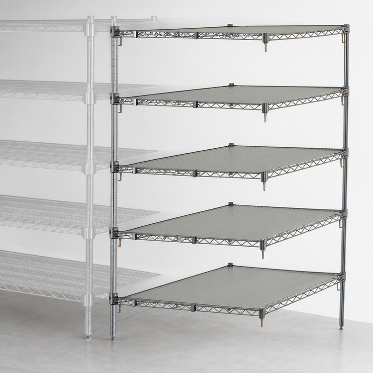 Product image #3 for Metro Super Erecta Super Adjustable Add-On Wire Shelving Unit, 48W x 24D x 74H, 5 Shelves, Chrome Plated