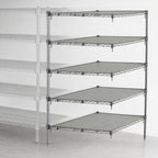 Thumbnail image #3 for Metro Super Erecta 5AA557C Super Adjustable Add-On Wire Shelving Unit, 48W x 24D x 74H, 5 Shelves, Chrome Plated