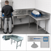 Thumbnail image #3 for Advance Tabco Korner Soil L-Shaped Right-Hand Dish Table with Pre-Rinse Sink, 71 Inch, 304 Stainless Steel