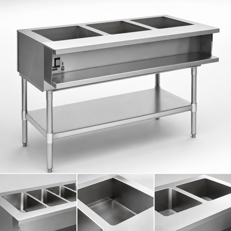 Product image #3 for Eagle Group Electric Open-Well Water Bath Hot Food Table, 48-Inch, 3-Pan, 208V
