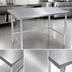 Thumbnail image #3 for John Boos Stallion 120-Inch x 24-Inch 16-Gauge 300 Series Stainless Steel Flat Top Work Table with Safety Edge and Galvanized Base