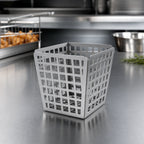 Thumbnail image #4 for American Metalcraft LFRY43 Laser-Cut Rectangular Nestable Stainless Steel Fry Basket, 4-1/8 Inch, Silver Case of 48