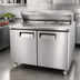 Thumbnail image #3 for Atosa 36-5/16-Inch Two-Section Sandwich/Salad Prep Table Refrigerator with Solid Doors