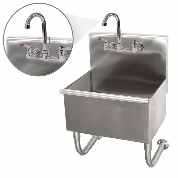 Product image #3 for Advance Tabco Wall-Mounted Stainless Steel Service Sink with K-159 Gooseneck Faucet
