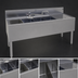 Thumbnail image #3 for Glastender Four-Compartment Stainless Steel Underbar Sink Unit with Right Drainboard and Deck-Mount Faucet, 66-Inch x 24-Inch