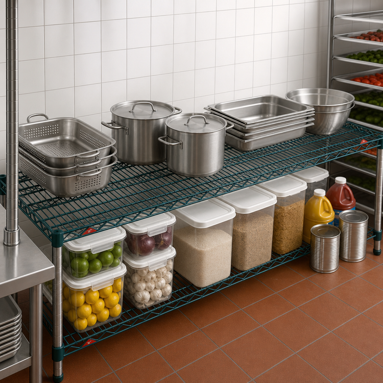 Product image #4 for Metro Super Erecta Super Wide 72"W x 30"D Wire Shelf, Metroseal Green Epoxy with Microban