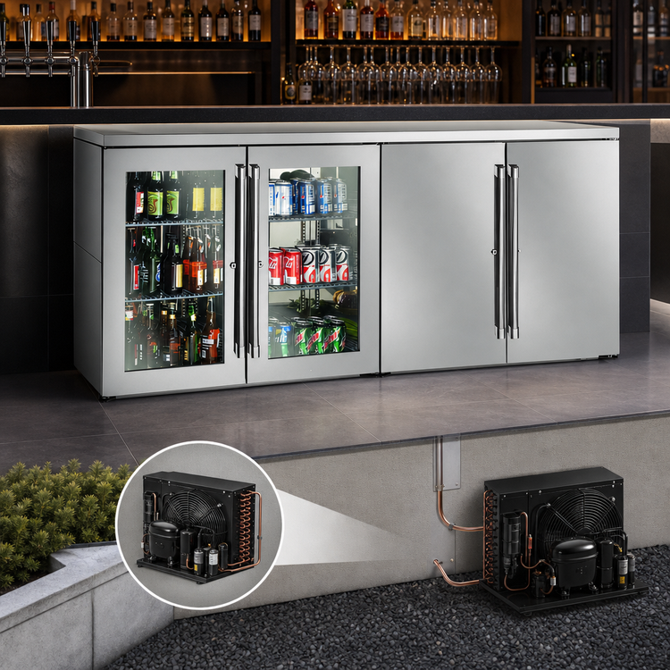 Product image #4 for 80-Inch Remote Narrow Door Four-Door Back Bar Refrigerator Cabinet