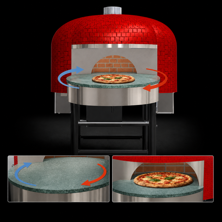 Product image #3 for Marra Forni Neapolitan RT150G Freestanding Rotating Gas-Fired Brick Pizza Oven with 59-Inch Deck