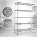 Thumbnail image #3 for Eagle Redi-Pak 5-Tier Wire Shelving Unit, 48"W x 18"D x 74"H, Stationary, Pewter Gray Epoxy