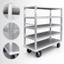 Thumbnail image #3 for Carter-Hoffmann T546 Queen Mary Open China & Silver Transporter, 6-Shelf Aluminum Cart