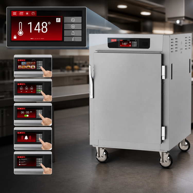 Product image #3 for Metro C5 8 Series Mobile 1/2 Height Pass-Thru Controlled Temperature Holding Cabinet with Lip Load Slides and Solid Doors