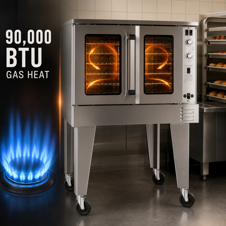 Product image #3 for Southbend Platinum Single Deck Gas Convection Oven, Bakery Depth, 90,000 BTU, Standard Controls, Dependent Doors