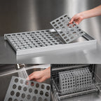 Thumbnail image #3 for Fermod Fermostock 64360-R1 68" x 18" Vented Aluminum Shelf with Removable Dishwasher-Safe Polymer Inserts, 800 lb. Capacity