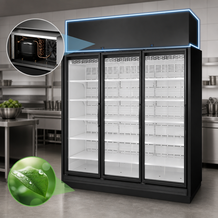 Product image #3 for True TRM3L 3-Door Low-Temp Glass Door Freezer Merchandiser with Self-Contained R290 Refrigeration