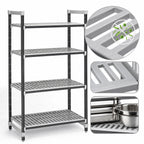 Thumbnail image #3 for Cambro Camshelving® Elements EXU182484V4480 Vented Polymer Shelving Unit, 4-Tier Stationary Starter, 18 x 24 x 84 Inches, Gray