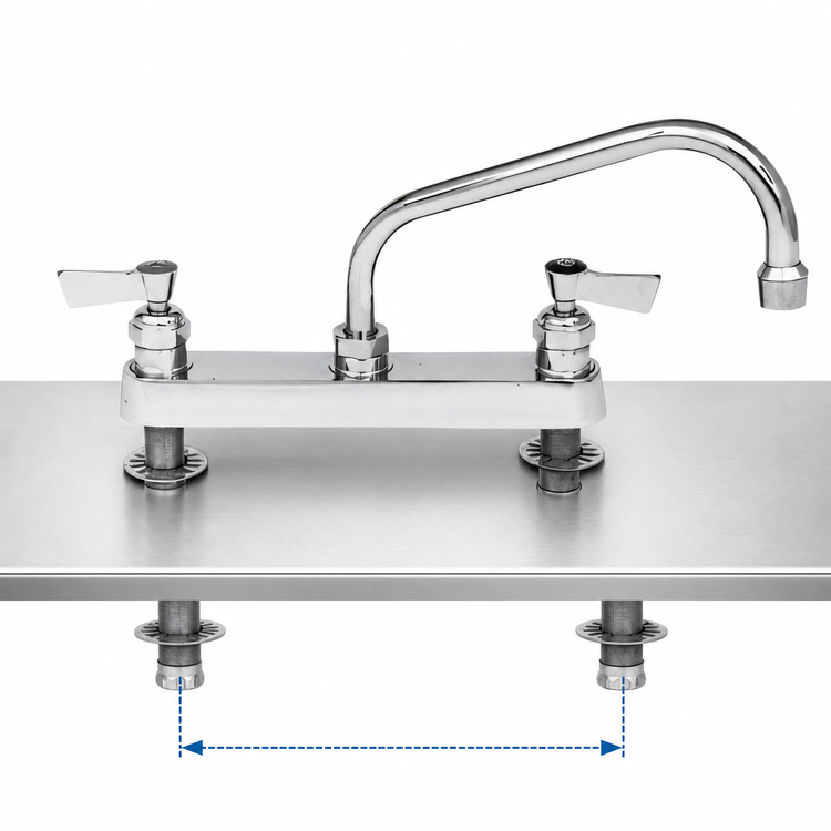 Product image #3 for Fisher 8-Inch Center Deck Mount Faucet with 6-Inch Swing Spout and Lever Handles
