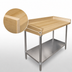 Thumbnail image #3 for Advance Tabco 84 x 30-Inch Bakers' Table with 1-3/4-Inch Wood Top, Stainless Steel Base, and 4-Inch Rear and Side Splash