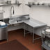 Thumbnail image #3 for Advance Tabco L-Shaped Right-Hand Dishlanding Soil Dishtable with Landing and Pre-Rinse Sink, 143-Inch, 14-Gauge 304 Stainless Steel