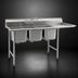 Thumbnail image #3 for Eagle Group 414 Series Three-Compartment Sink with Right-Hand 18-Inch Drainboard, 24