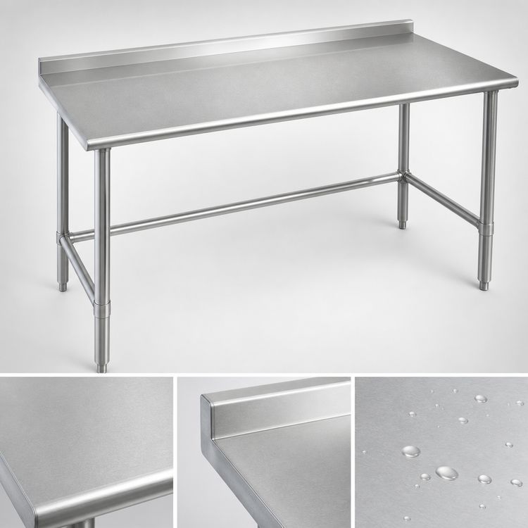 Product image #3 for Eagle Spec-Master 30-Inch W x 24-Inch D Stainless Steel Work Table with Rear Upturn and Tubular Base