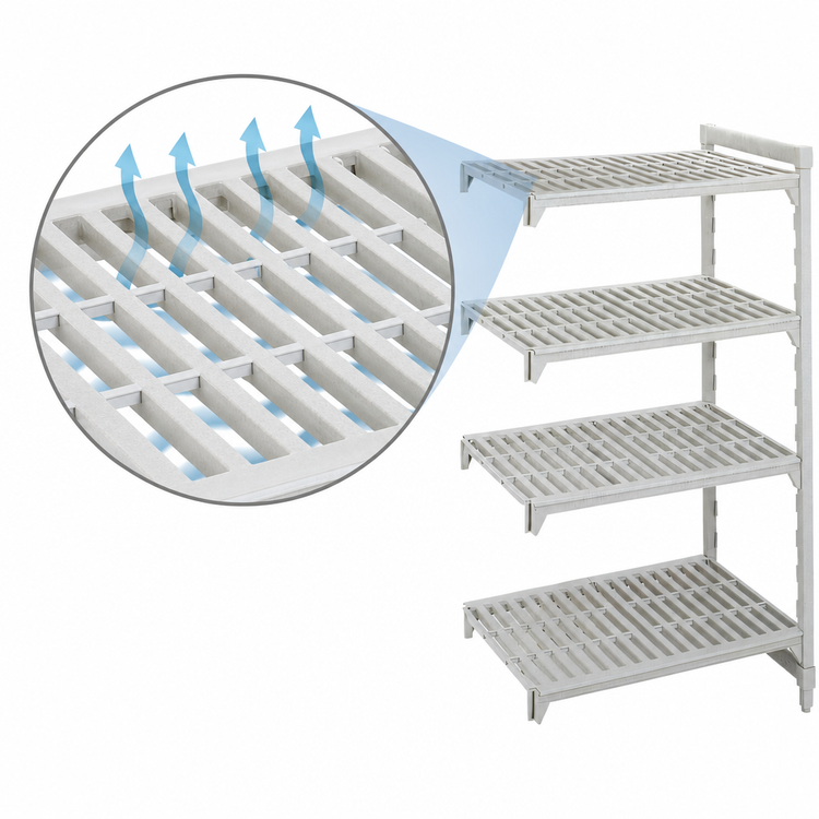 Product image #4 for Camshelving Premium 4-Shelf Vented Add-On Polymer Shelving Unit, 21 x 54 x 64 Inches, Speckled Gray
