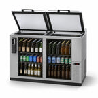 Thumbnail image #3 for Hoshizaki CC50-S Two-Section Reach-In Bottle Cooler, 14.4 Cu. Ft., Stainless Steel, Side-Mounted Self-Contained Refrigeration
