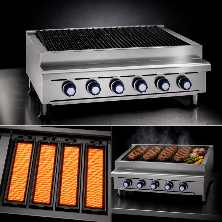 Product image #3 for Imperial 24-Inch Gas Countertop Charbroiler with 4 Radiant Burners
