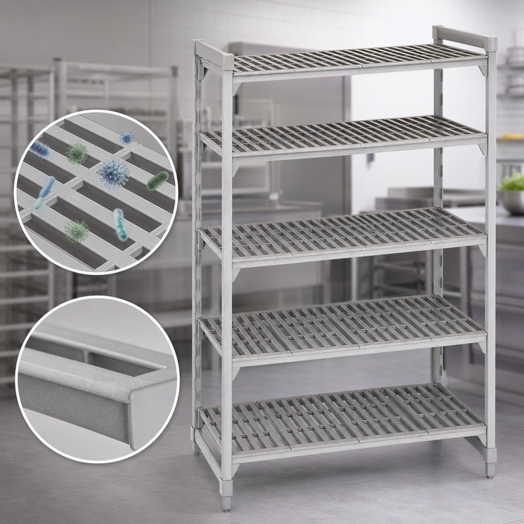 Product image #4 for Cambro Camshelving Premium 5-Tier Vented Stationary Starter Shelving Unit, 24" Deep x 42" Wide x 84" High