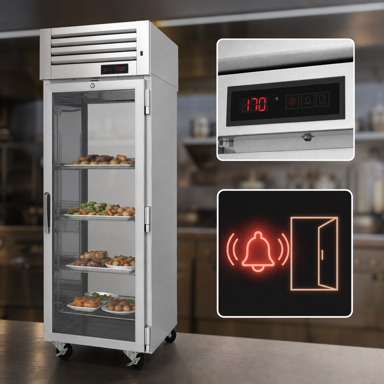 Product image #3 for Turbo Air PRO Series Pass-Thru Heated Holding Cabinet with Glass Doors, 1-Section, 28 Cu. Ft., 115V
