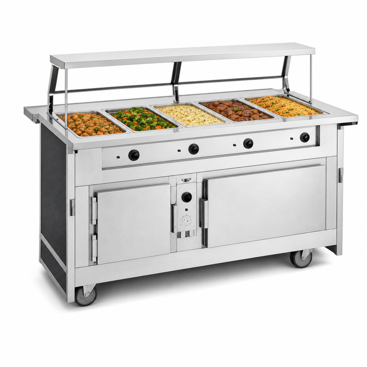 Product image #3 for Atlas Metal BLH-5-H 5-Well Electric Mobile Hot Food Serving Counter