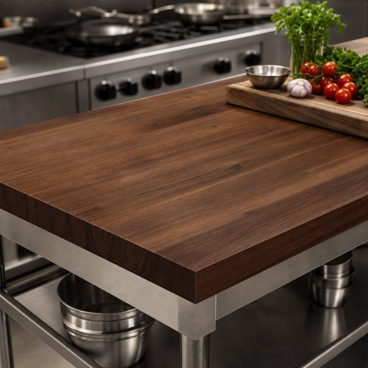 Product image #3 for John Boos Boos Block American Black Walnut Kitchen Countertop, 60-Inch x 38-Inch x 1-1/2-Inch, Varnique Finish