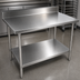 Thumbnail image #3 for BK Resources CVTR5-7230 72 Inch x 30 Inch 16-Gauge Stainless Steel Riser Work Table with 5 Inch Backsplash and Undershelf