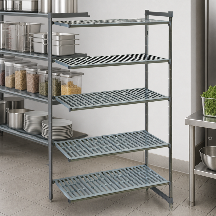 Product image #3 for Cambro Camshelving Basics Plus 21-Inch Deep x 36-Inch Wide x 72-Inch High 5-Tier Vented Add-On Polymer Shelving Unit