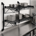 Thumbnail image #3 for Quantum Wall-Mount Cantilever Double Shelf Wire Shelving Unit, 60 x 14 Inches, Black Epoxy Finish