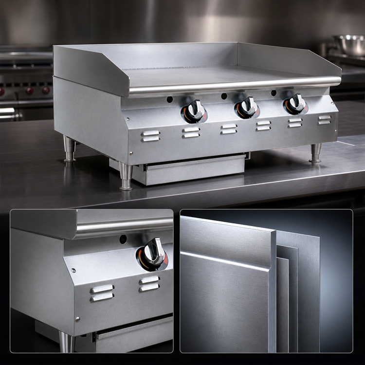 Product image #3 for RedHots Chef's Line 48 Inch Countertop LP Gas Griddle with Thermostatic Controls