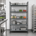 Thumbnail image #3 for Cambro Camshelving Basics Plus 5-Tier Solid Stationary Starter Shelving Unit, 21-Inch Deep x 48-Inch Long x 84-Inch High, Brushed Graphite