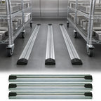 Thumbnail image #3 for Quantum QVTRK-3-108EST Double-Unit Floor Track Assembly Kit with 3 9-Foot V-Groove Aluminum Tracks and End Stop Hardware