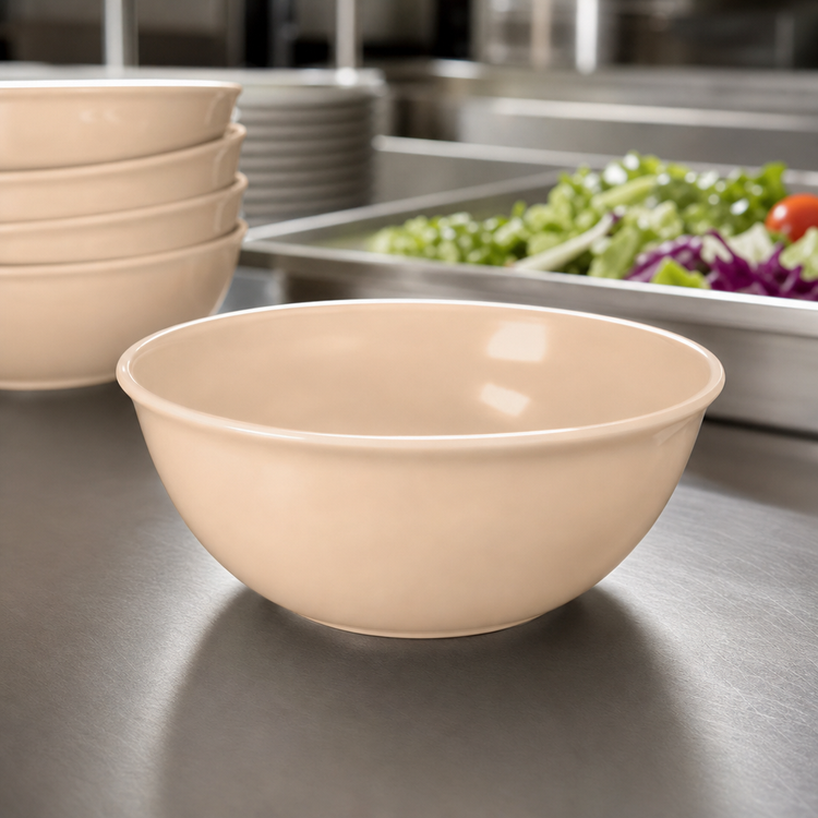 Product image #4 for Winco 15 oz Tan Melamine Nappie Bowl, 5-1/8 Inch Diameter