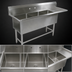 Thumbnail image #3 for John Boos Pro-Bowl 3-Compartment Sink with Right Drainboard, 18 x 18 x 12 Bowls, 14-Gauge Stainless Steel
