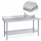 Thumbnail image #3 for Duke Manufacturing 316-2484-5R 84 x 24-Inch Stainless Steel Work Table with 5-Inch Riser and Galvanized Undershelf