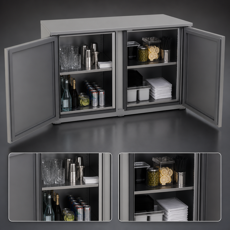 Product image #3 for Glastender DS48 Back Bar Dry Storage Cabinet, 48-Inch Wide, Two-Section, Non-Refrigerated